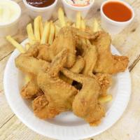 20 Wings & 10 Piece Fish Family Meal · Wings, mix and match with catfish, jack salmon, and perch.
