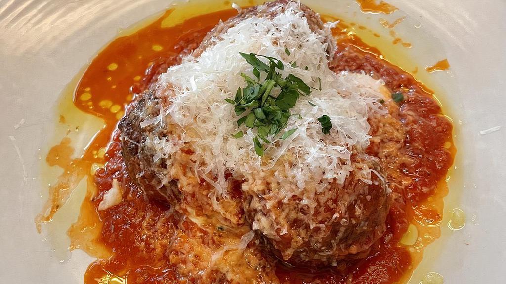 Ricotta Meatballs · tomato sauce, basil