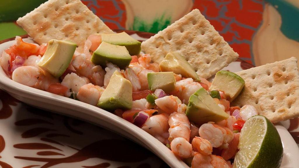 Orden De Ceviche · Spicy. Shrimp, onion, tomato, cilantro and jalapeño peppers, chopped and mixed with lime. Served with lime and avocado. Don’t forget to add tapatio sauce!
