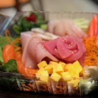 Sashimi A · Nine pieces of assorted sashimi of chef's choice. Served with miso soup