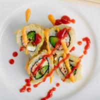 Volcano Roll - 4 Pieces · Salmon, cream cheese, avocado, deep fried, topped with spicy mayo and eel sauce.