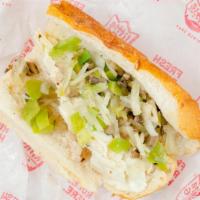 Chicken Philly · Green peppers, mushrooms, onions, cheese.