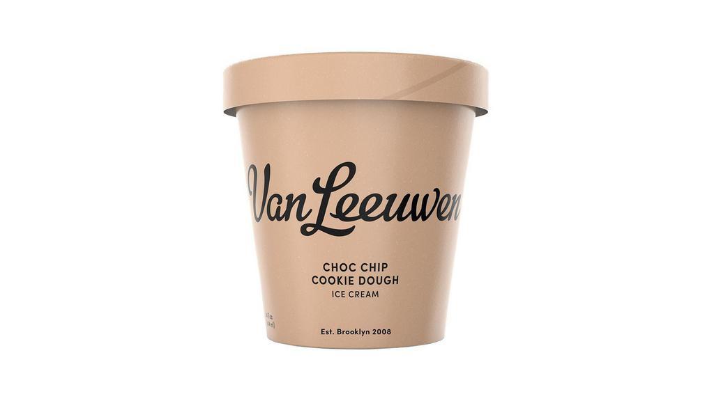 Van Leeuwen Ice Cream Choc Chip Cookie Dough · By Van Leeuwen. Nothing makes us happier than this Chocolate Chip Cookie Dough Ice Cream by Van Leeuwen Ice Cream. Chewy cookie dough. Generous amounts of single origin, dark chocolate chips. A pinch of sea salt. It’s the pint you’ve always wanted. If you wanted a pint of chewy cookie dough, dark chocolate chips and sea salt. Contains gluten, tree nuts, dairy, and eggs. We cannot make substitutions.