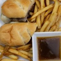 French Dip · Roast beef and Swiss on a toasted hoagie. Served with au jus. A house favorite!