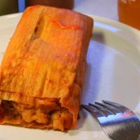 Homemade Tamales · Large red pork filled tamales