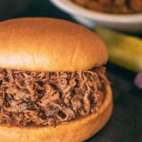 Chopped Brisket Sandwich · A hearty helping of our slow-smoked chopped brisket served on soft, fresh sandwich bun. Incl...