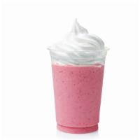 Strawberry Shake · Non-dairy, non-fat. Traditional, creamy strawberry ice cream shake with your choice of toppi...