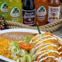 Chile Relleno · One poblano chile stuffed with cheese and topped with salsa ranchero, sour cream and cheese....