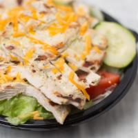 Chicken Salad · Lettuce, tomatoes, cucumber, bell peppers and chicken breast.