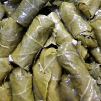 Grape Leaves (4) · Grape leaves with ground beef and rice
