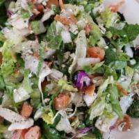  Fattoush Salad · Chopped romaine Lettuce, onions, tomatoes, olives, feta, crunchy pita chips with our homemad...