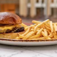 Noa Burger · double patty, American cheese, dijonnaise, red onion, house pickles