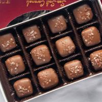 Milk Chocolate Sea Salt Caramels · A fan favorite!! A 6 oz. Box of our bite-sized caramels, enrobed in premium chocolate, and t...