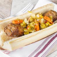 Italian Sausage · Char-grilled slightly spicy Italian sausage served on fresh-baked Turano french bread.