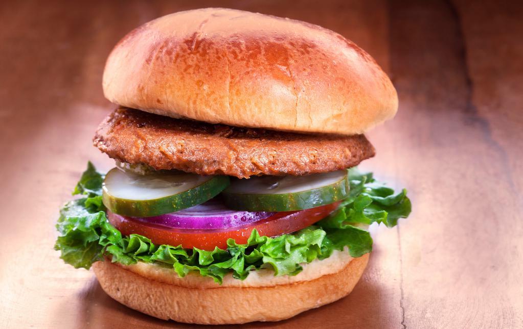 Veggie Burger · The best veggie burger you've ever had, your choice of toppings.