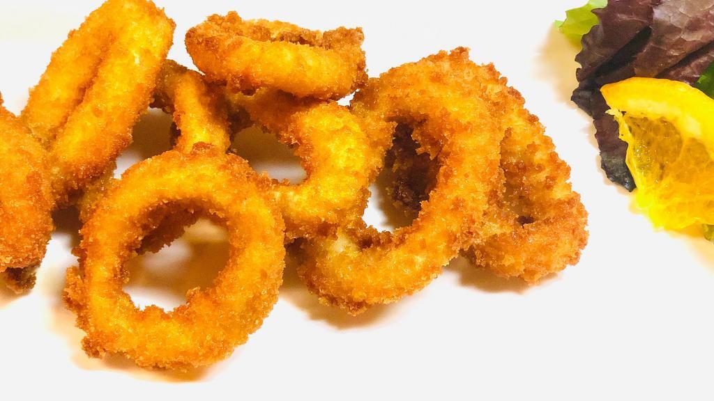 Calamari · Panko fried golden crispy calamari ring serve with sweet chili sauce
