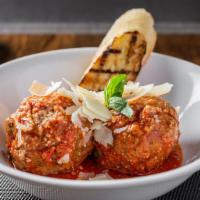 Mae’S Famous Meatballs · All beef, Parmesan, and red sugo.