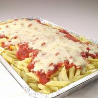 Family Size Mostaccioli  · Serves 5-6 (6lbs of Pasta). Our Penne noodles smothered in our delicious pasta sauce and top...