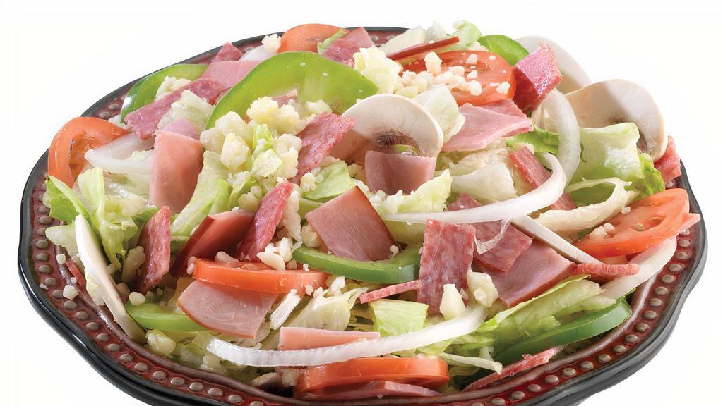 Antipasto Salad · Lettuce, Tomato, Black Olive, Onion, Mild Peppers, Mozzarella Cheese, Ham & Salami.