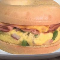 Denver Omelet · Scrambled egg, onion, ham, green pepper, and American cheese.
