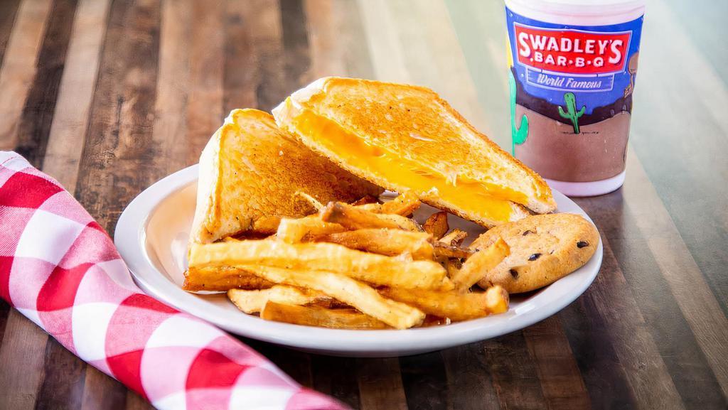 Grilled Cheese · Served with 1 side, cookie & drink
