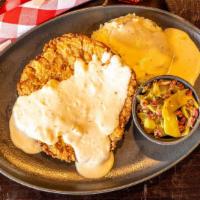 1/2 Lb. Chicken Fried Steak · Served with two sides and a roll.