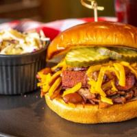 Firehouse · Mouth-watering sandwich with brisket, hot links, spicy beans, cheese, and pickles. Comes wit...