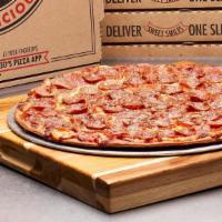 The 614 Pie · Loaded with both kinds of pepperoni and finished with Parmesan Romano seasoning. Recommended...