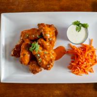 Wings · Served with blue cheese or ranch.
