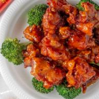 General Tso'S Chicken / 左宗鸡 · Hot and Spicy. Chunks of chicken lightly breaded, deep fried until crispy brown, then sautee...