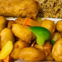 Sweet And Sour Chicken · Served with white or fried rice.
