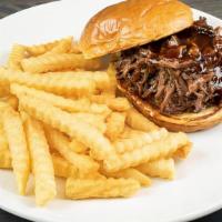 Bbq Beef Sandwich · Rich, flavorful cuts of beef, cooked slow with a special blend of herbs and spices until the...