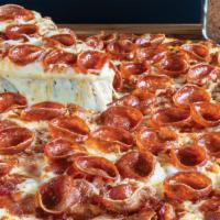Bacon The Double Pepperoni · CLASSIC RED SAUCE, MOZZARELLA & MUENSTER CHEESE, BACON, EXTRA CRISPY-CURL & CLASSIC PEPPERONI