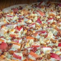 Pig In The Apple Tree · CLASSIC RED SAUCE, MOZZARELLA & MUENSTER CHEESE, BACON, DICED APPLES, BLACK WALNUTS, GORGONZ...