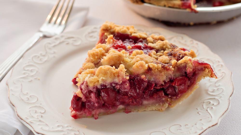 Grand Traverse Cherry Crumb · Our top-selling pie made with tart Michigan Montmorency cherries, sweetened up with love and a toasty crumb topping. Our Cherry Crumb is the “Signature Pie” of the National Cherry Festival held in July in Traverse City every year!
