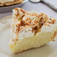 Coconut Cream · Our delicious vanilla cream is full of coconut flakes, loaded into our flaky crust, and fini...