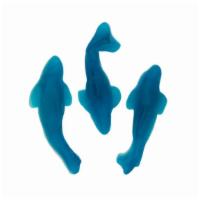 Large Blue Gummi Sharks · A dangerously sweet treat packed to the gills with blue raspberry flavor.