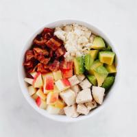 Smash Bowl · Brown rice, roasted chicken, bacon, avocado, queso fresco, apples, and c and g ranch dressing.
