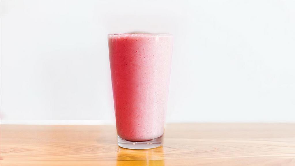 Strawberry Sunrise · Vegan and gluten-free. Banana, strawberries, mango, and unflavored pea protein.