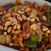 Kung Po Chicken · peanuts on top.