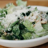 Hail Yes! Caesar · Romaine hearts, shaved parmesan, roasted garlic baguette croutons, Caesar dressing, cracked ...