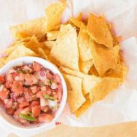 Chips & Salsa · Chips and your choice of fresh Pico de Gallo or one of the house-made hot sauces.
