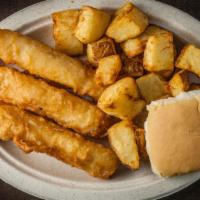 Cod Snack · Three pieces of our lightly battered cod served with one dish, a roll and tarter sauce.