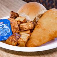 Alaskan Flounder Snack  · 1 piece of Alaskan Flounder with one side and a roll.