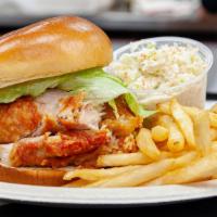 Original Chicken Sandwich Combo · One full chicken breast de-boned on a brioche bun topped with lettuce and mayo. Served with ...