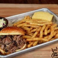 Brisket Sandwich · This order includes chopped beef brisket that has been slow-smoked for 14 hours. Served on a...