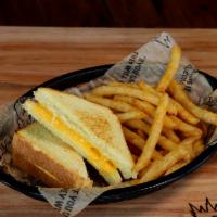 Grilled Cheese Sandwich · Includes fries on the side.