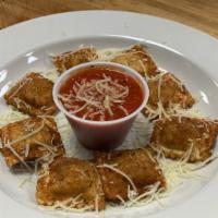 Toasted Sausage And Cheese Ravioli · Breaded Ravioli filled with Sausage and Cheese Served with Marinara