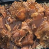 Oxtails  · If you choose rice (as one out of your two sides), oxtails will come over the rice unless sp...
