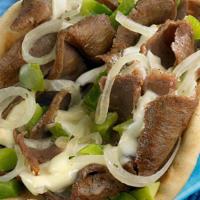 Original Philly Gyro · Original Gyros meat- Sauteed with onions and green peppers topped with melted Swiss Cheese